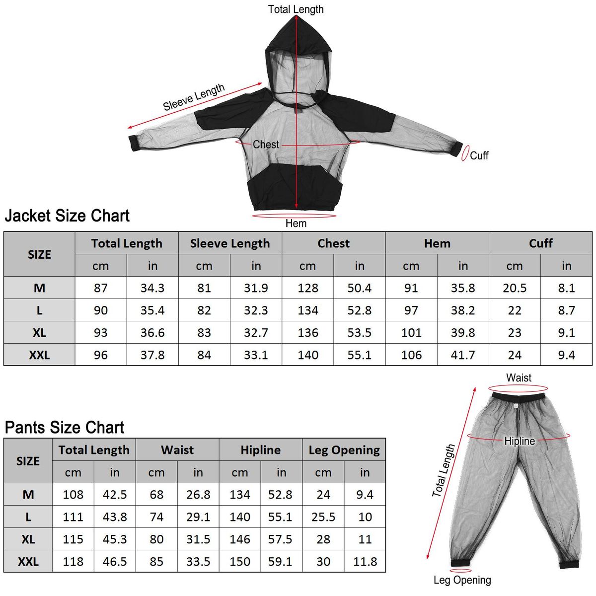 Lightweight Mesh Mosquito Jacket with Hood Outdoor Protection Bug Jacket for Hiking Camping Fishing