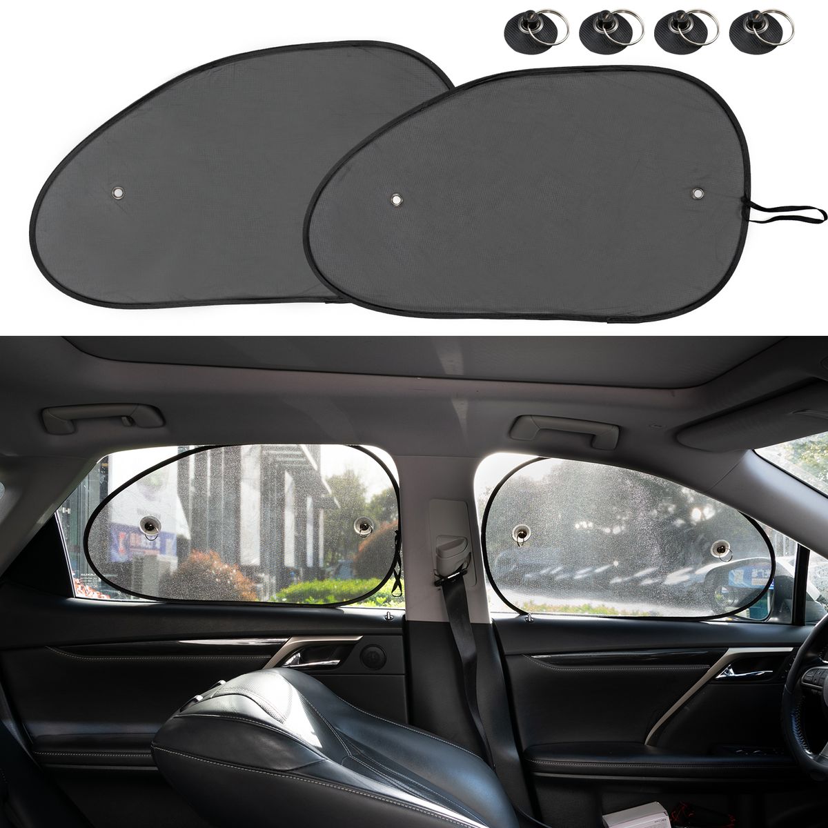 2pcs Car Window Sunshade Covers Windscreen Reflector