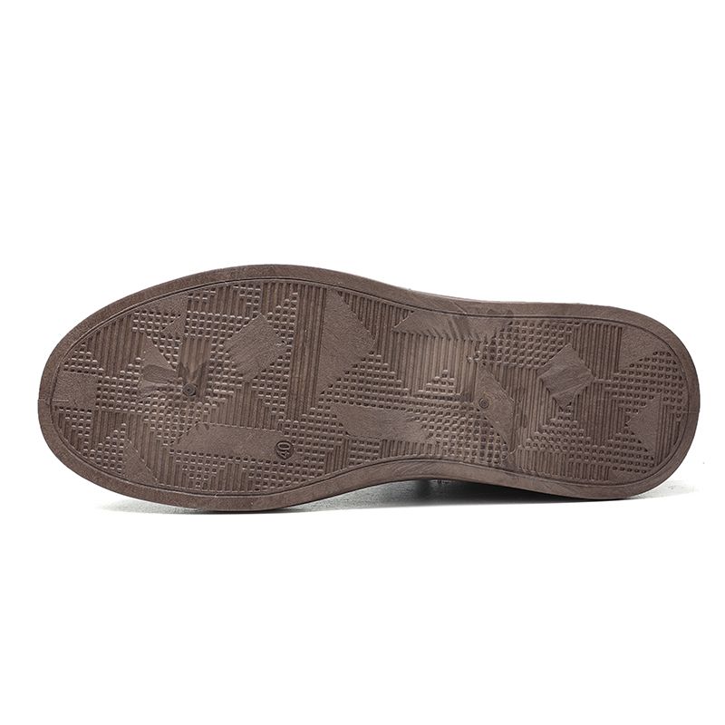 Young Man Casual High Top Leather Shoes Fashion Shoes - Brown