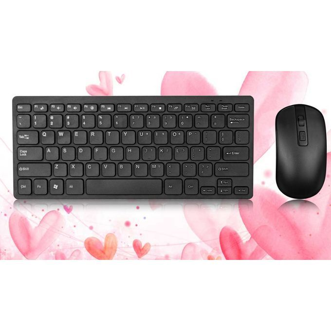 Wireless Mini Keyboard & Mouse Combo For Windows OS Laptops+ 1 Free Mouse Pad + 1 Free USB Light