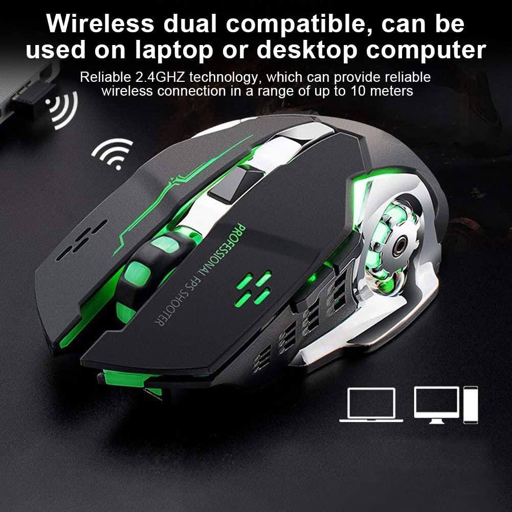Wireless 2.4G Mouse Rechargeable 5.2 Bluetooth Silent Mouse