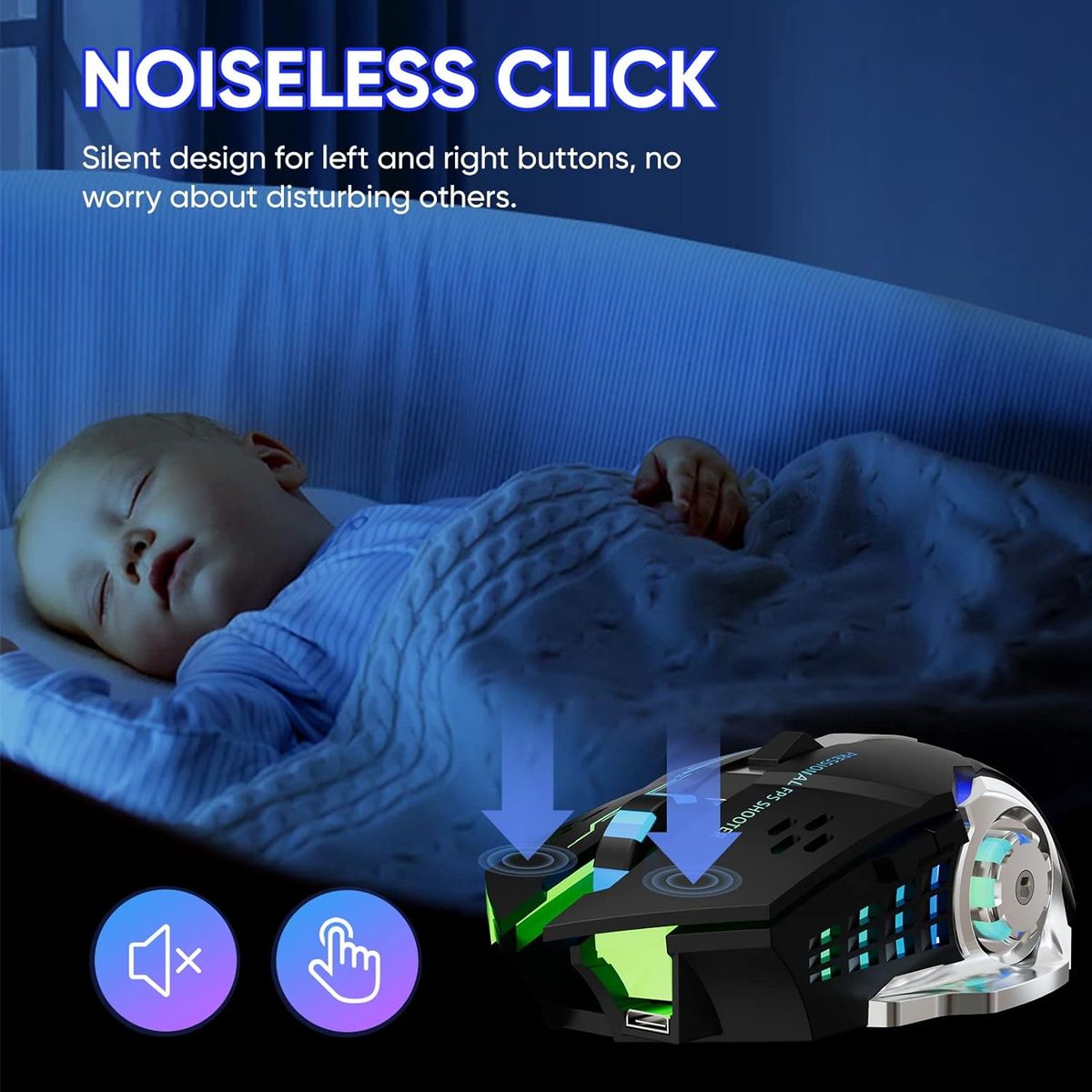 Wireless 2.4G Mouse Rechargeable 5.2 Bluetooth Silent Mouse