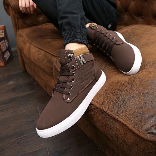 Hot Trend Mens Retro Casual Lace-up Sneakers High Top Shoes
