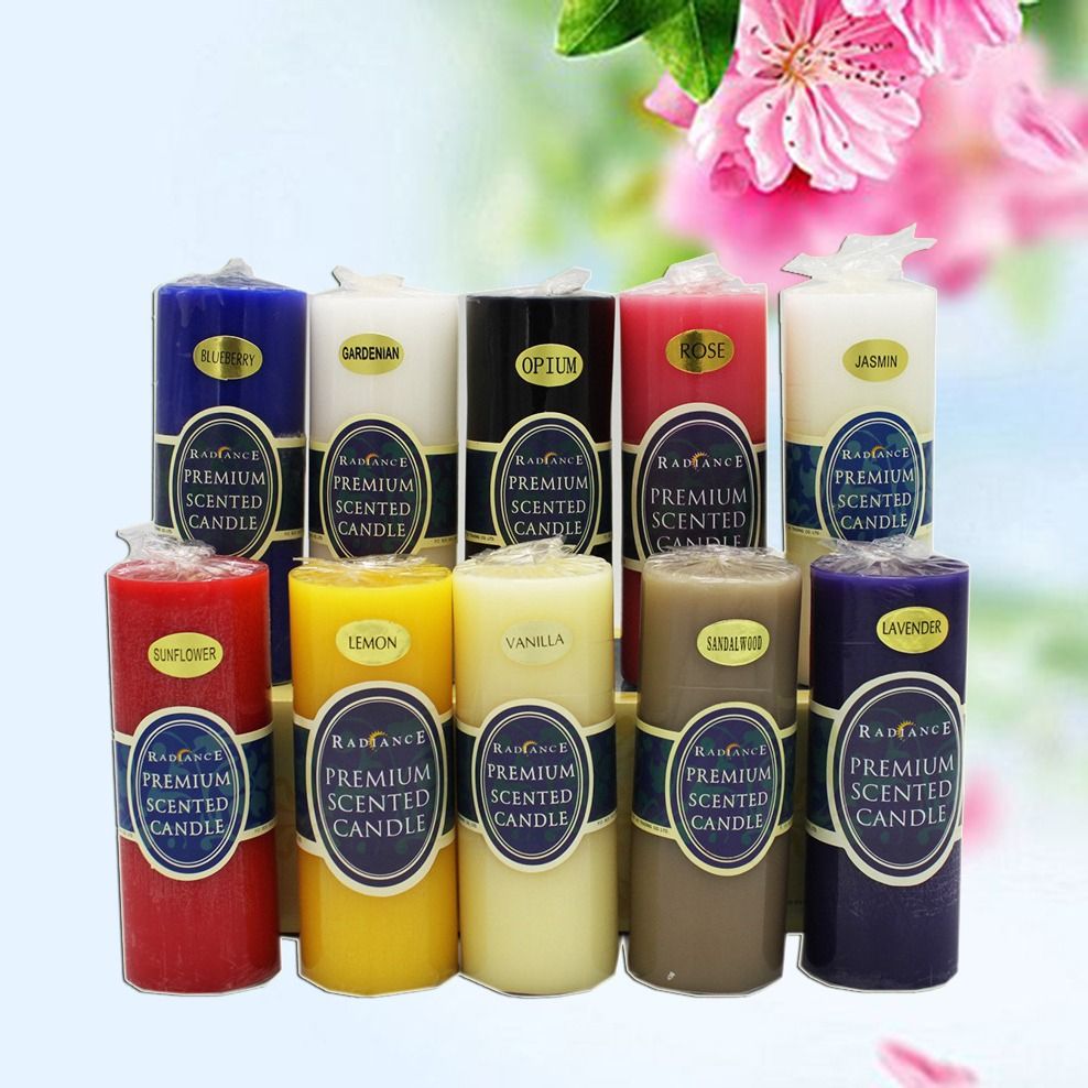 Flameless Pillar Candles Black Red Yellow Scented Candles
