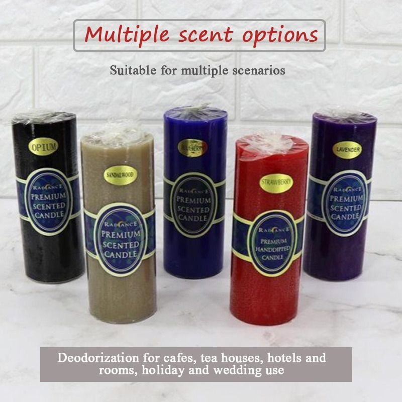 Flameless Pillar Candles Black Red Yellow Scented Candles