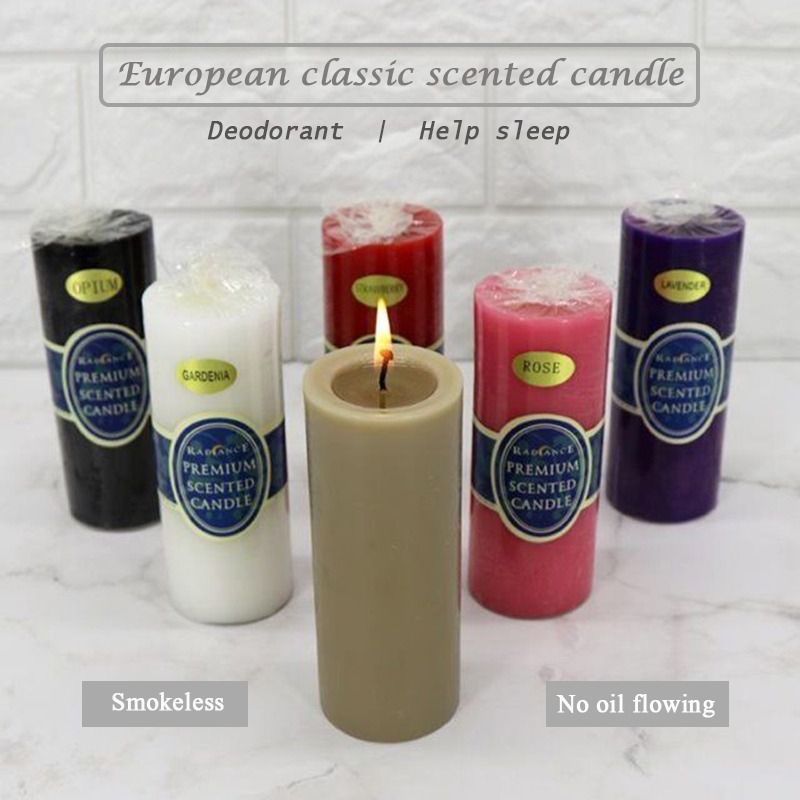 Flameless Pillar Candles Black Red Yellow Scented Candles