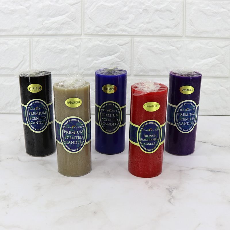 Flameless Pillar Candles Black Red Yellow Scented Candles