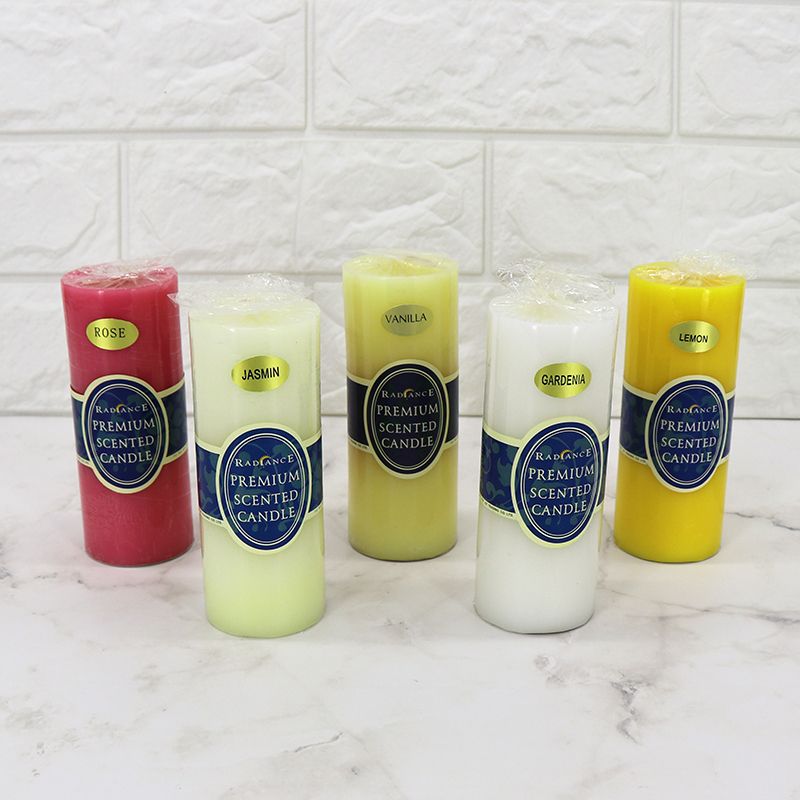 Flameless Pillar Candles Black Red Yellow Scented Candles