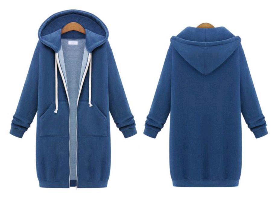 Autumn Winter Plus Size Thick Hooded Sweater Coat