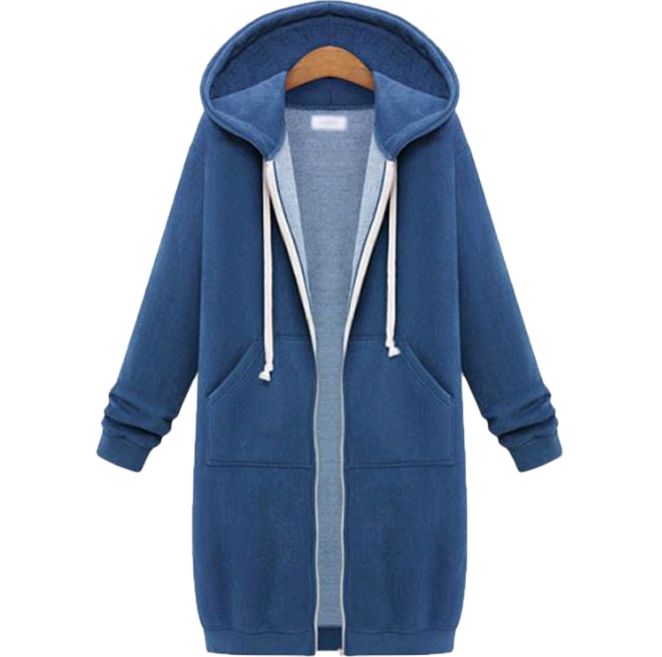 Autumn Winter Plus Size Thick Hooded Sweater Coat
