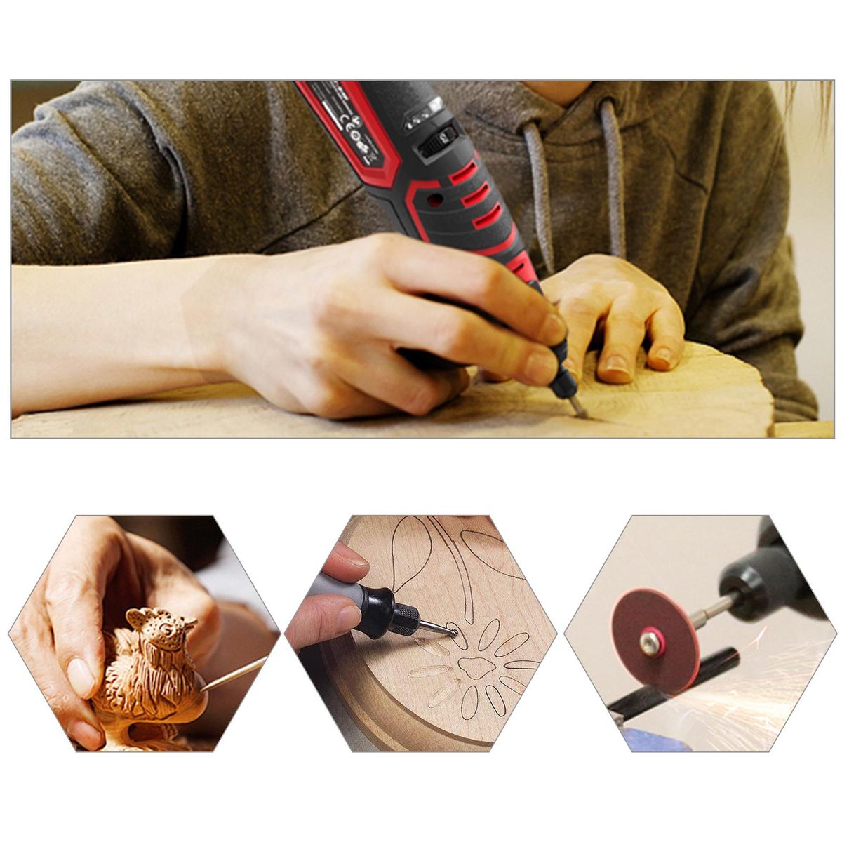400PCS Electric Grinder Accessories Kit Rotary Tool Accessories Set Multifunction Grinding Polishing Drilling Kits 1.6 2.4 3.2mm Diameter Collet and Shanks Universal Fitment for Cutting Grinding Sanding Sharpening Carving and