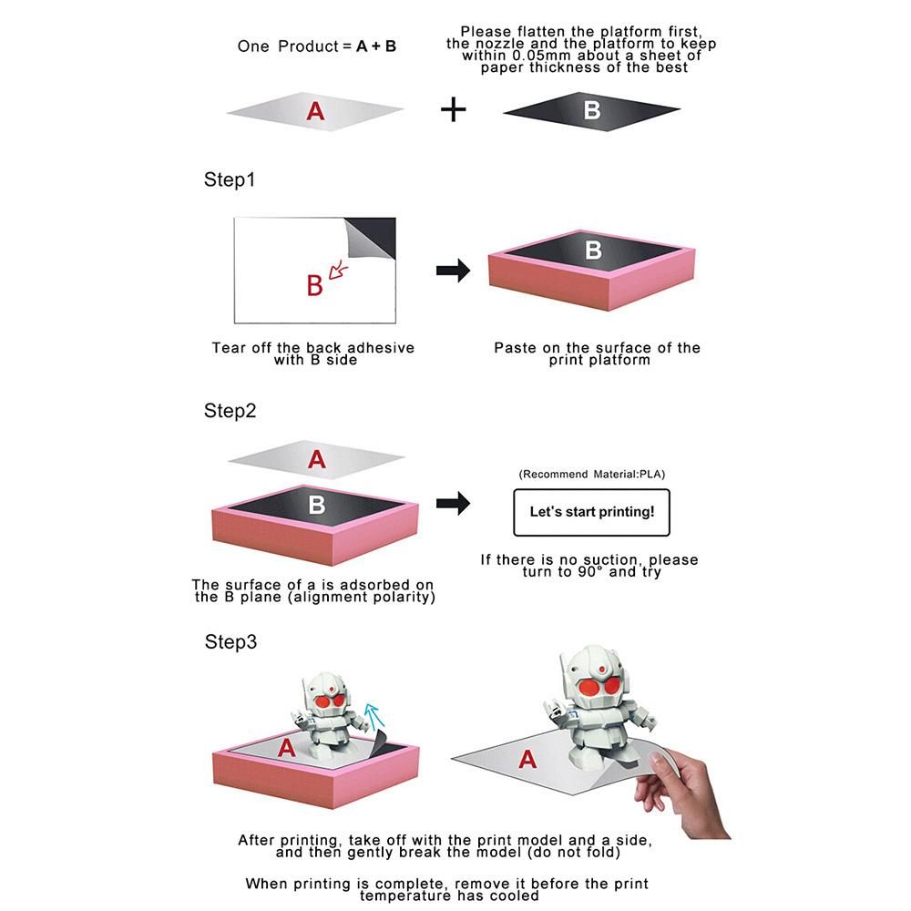 Creality Ender-3 Upgrade Magnetic Build Surface Plate Sticker Pads Ultra-Flexible Removable 3D Printer Heated Bed Cover 235*235mm for Ender-3/Ender-3S/Ender-3 pro/CR20 3D Printer