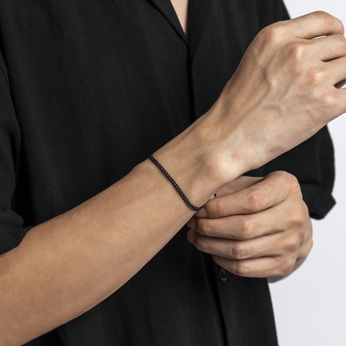 Black Spray Paint Chain Personality Men's Bracelet