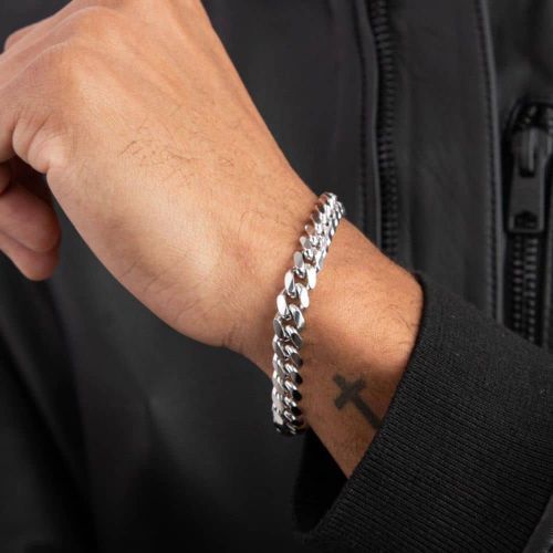 Luxury Collection Top Notch Non Tarnish Original Quality Cuban Silver Bracelet