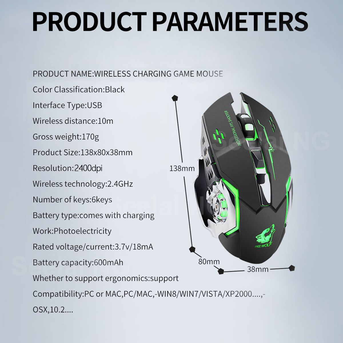 2.4GHz Wireless Charging Game Mouse