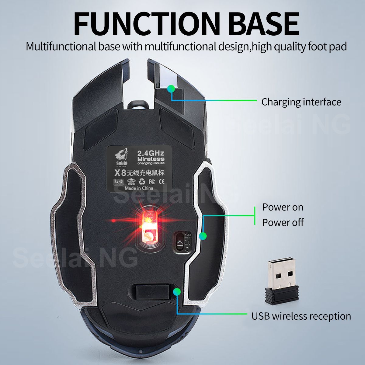 2.4GHz Wireless Charging Game Mouse