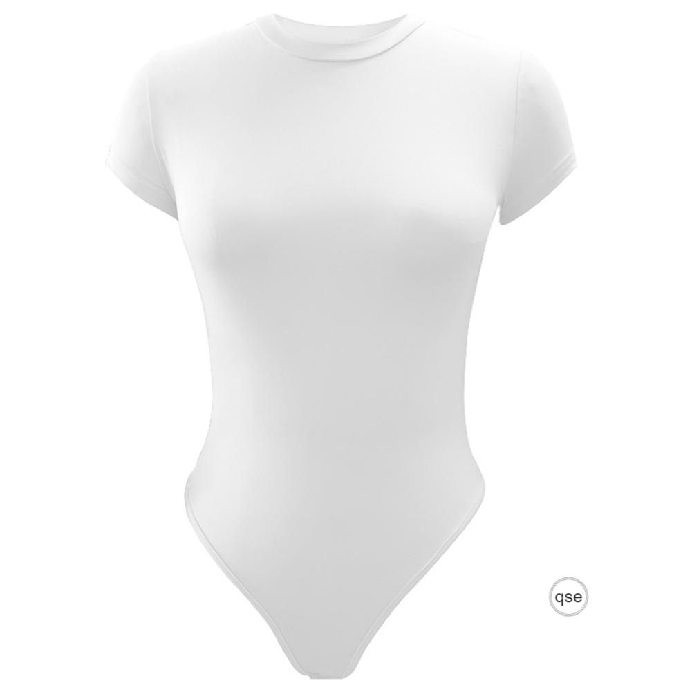 Women's Round Neck Short Sleeve Bodysuit Comfortable