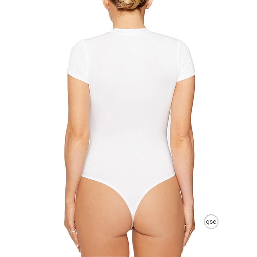 Women's Round Neck Short Sleeve Bodysuit Comfortable