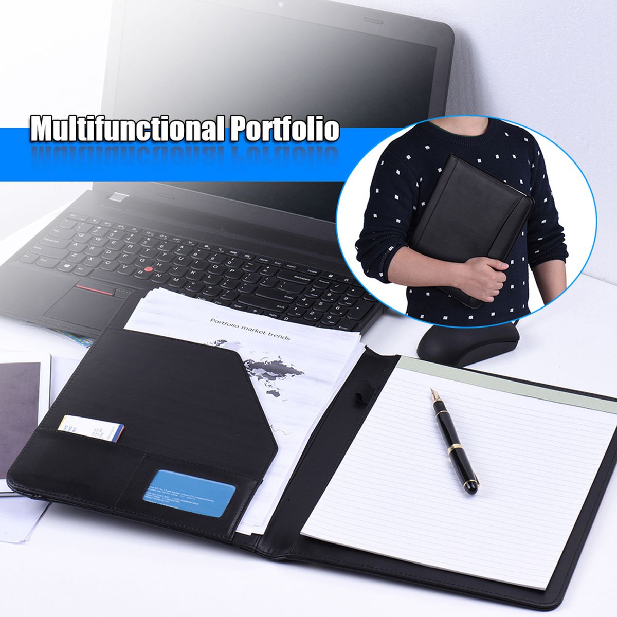 Multifunctional Business Portfolio Padfolio Folder Document