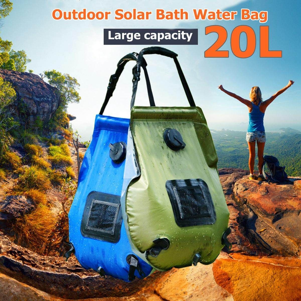 20L Royal Blue/ Green Portable Shower Bag Solar Water Heater Outdoor Camping Shower