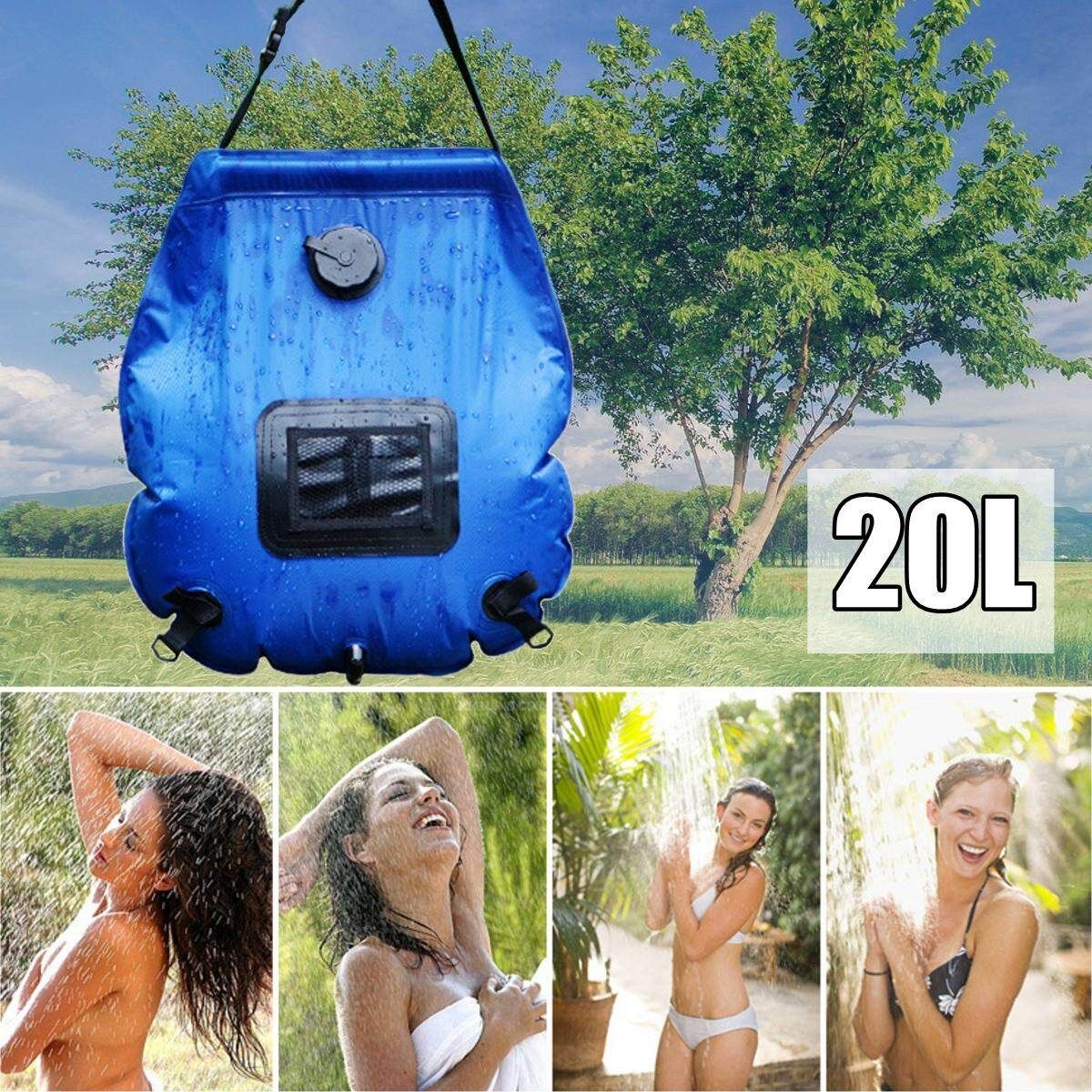 20L Royal Blue/ Green Portable Shower Bag Solar Water Heater Outdoor Camping Shower