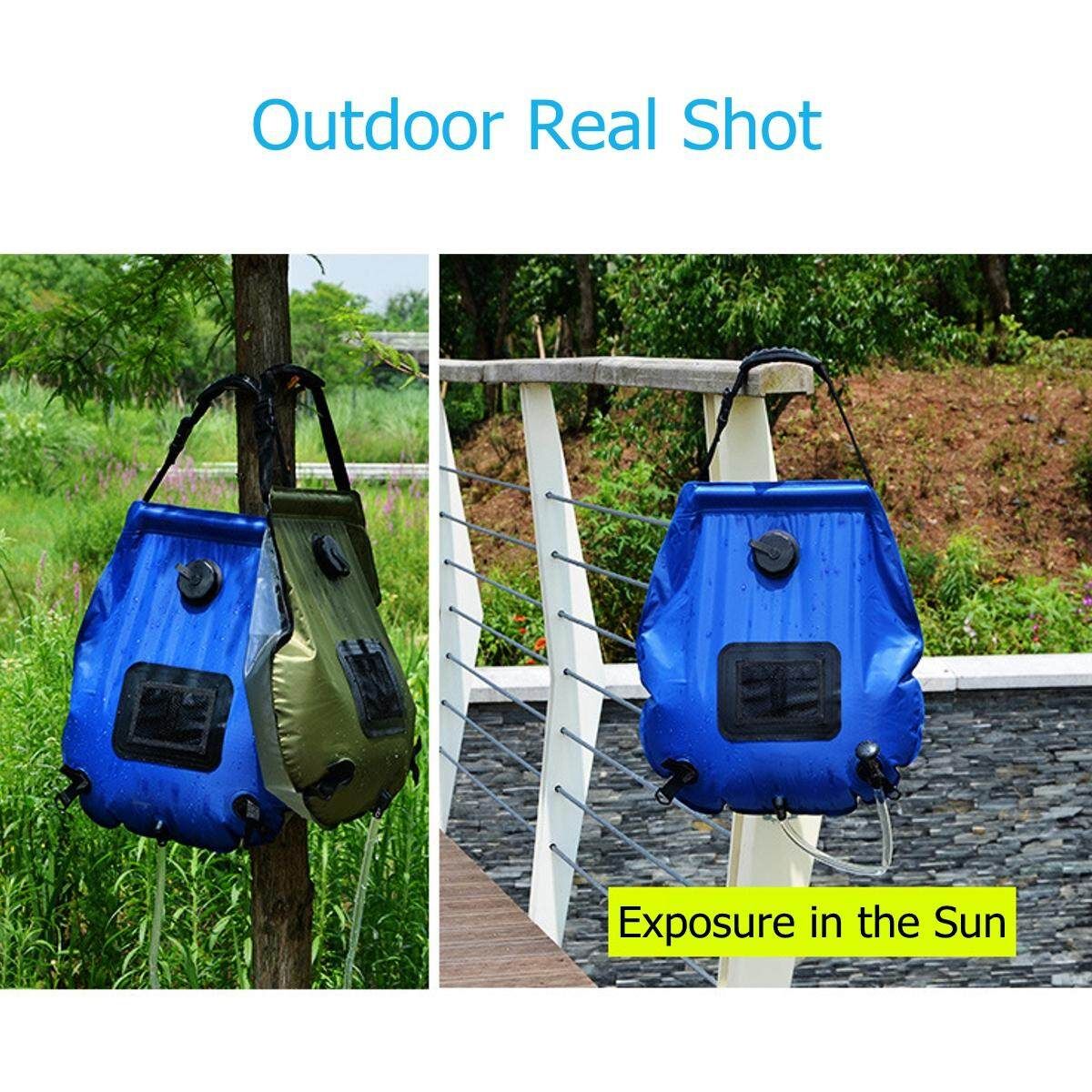 20L Royal Blue/ Green Portable Shower Bag Solar Water Heater Outdoor Camping Shower