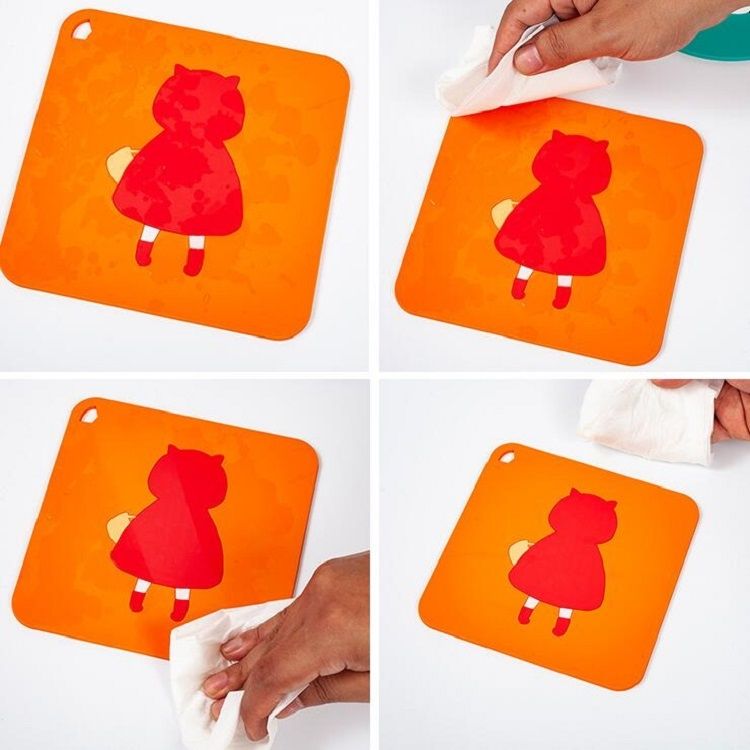 10 PCS Anti-scald And Heat-resistant Placemats Home Waterproof And Oil-proof Table Mats Silicone Coasters, Size:Large, Style:Owl