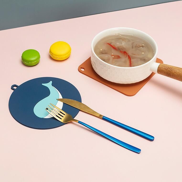 10 PCS Anti-scald And Heat-resistant Placemats Home Waterproof And Oil-proof Table Mats Silicone Coasters, Size:Large, Style:Owl