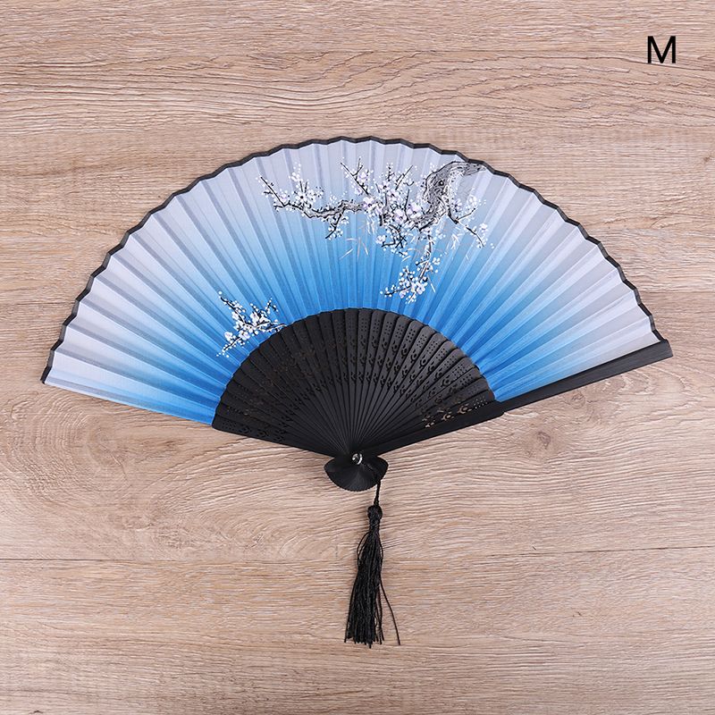 Fans Spun Chinese Hollow Flower Folding 1pc Crafts Printed Hand Decoration Dropshipping Carved Decorative Vintage Silk Fan