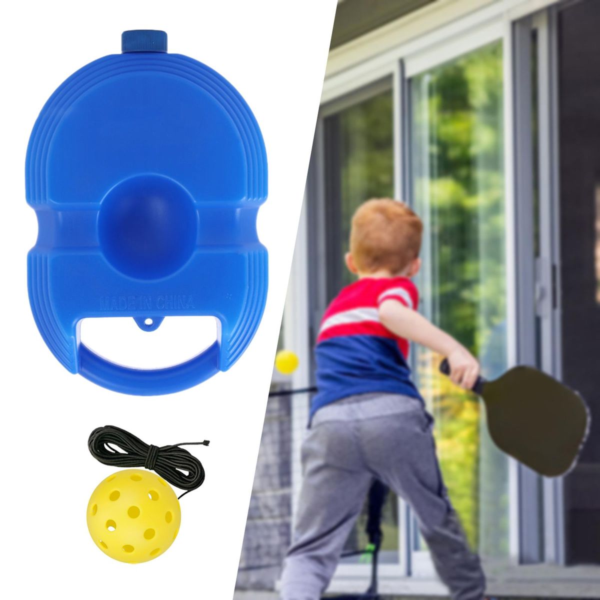 Pickleball Trainer Baseboard Portable Pickleball Blue