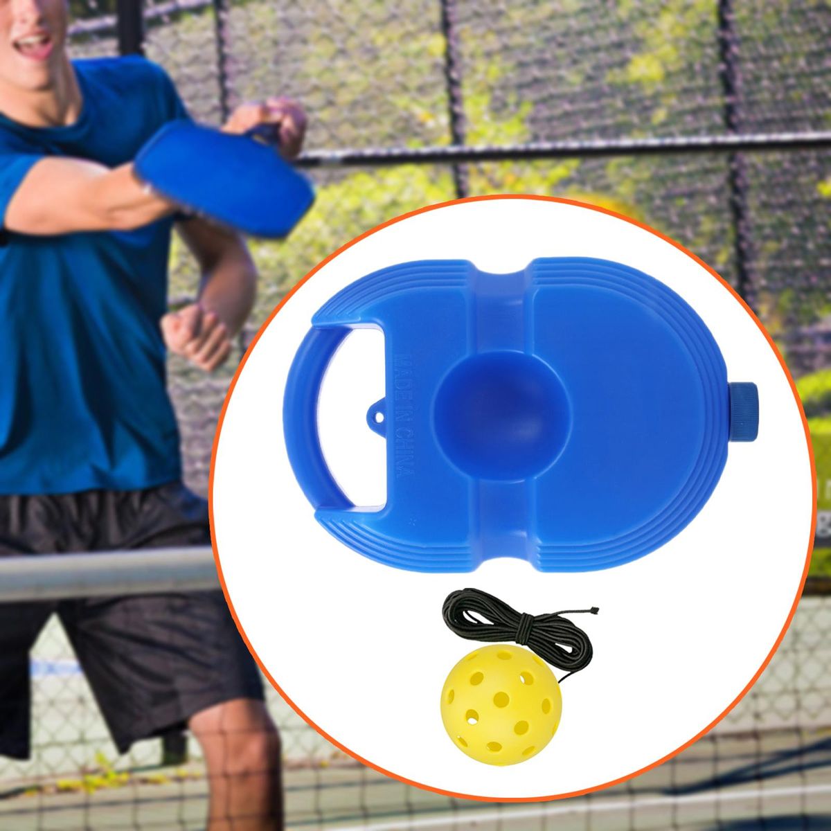 Pickleball Trainer Baseboard Portable Pickleball Blue