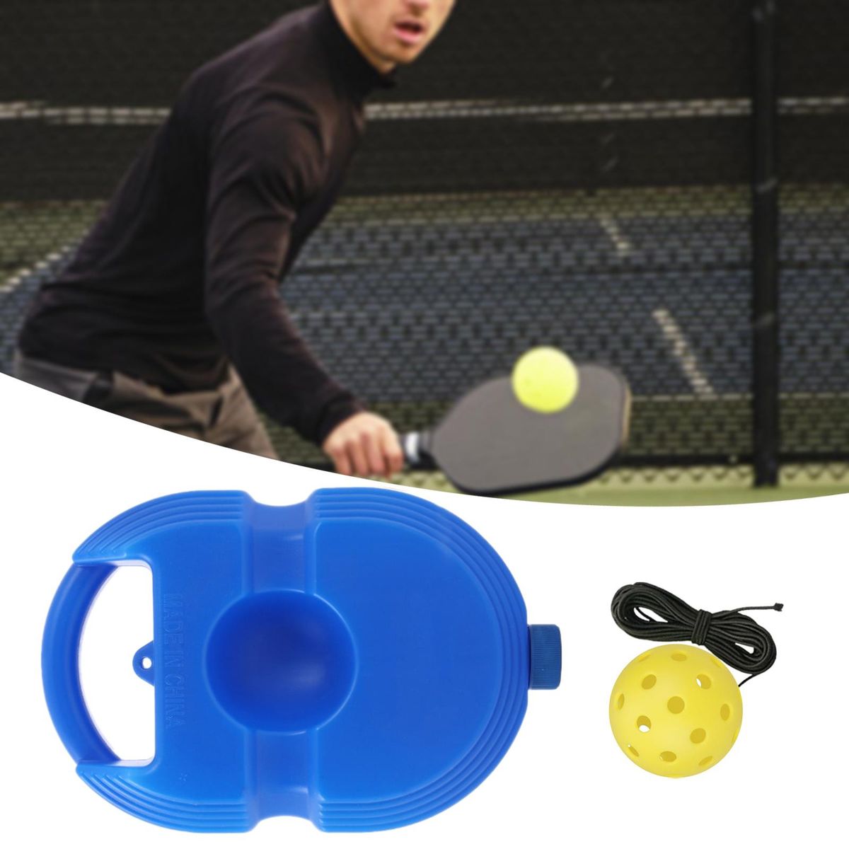 Pickleball Trainer Baseboard Portable Pickleball Blue