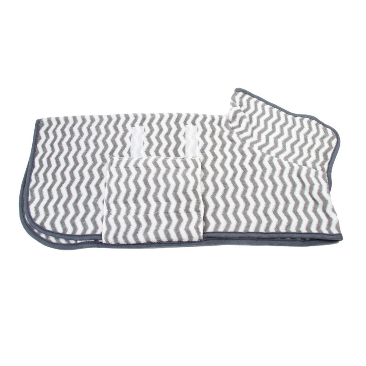 Pet Bathrobe Wavy Pattern Pet Dog Drying Bathrobe Grey