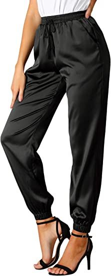 Black Corporate Office Palazzo Pant For Female With An Elasticated Waist