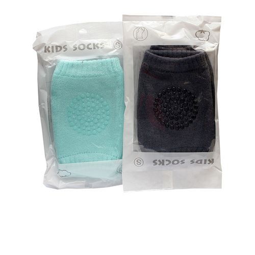 2 Pairs Of Baby Crawling Protector-green And Deep Grey