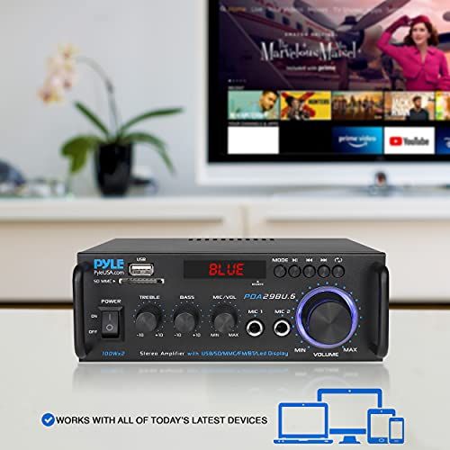 Pyle Wireless Bluetooth Stereo Power Amplifier  200W 2 Chann