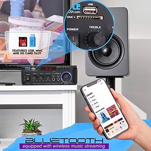 Pyle Wireless Bluetooth Stereo Power Amplifier  200W 2 Chann