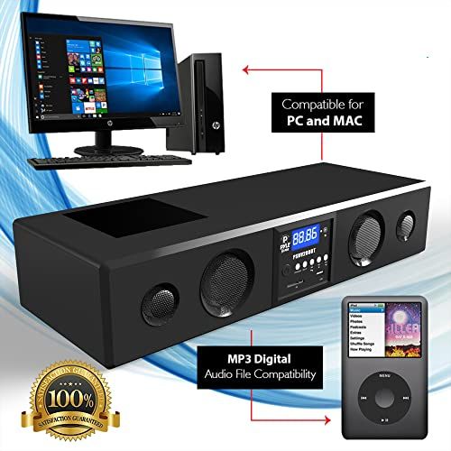 Pyle 3D Surround Bluetooth Soundbar  Sound System Bass Speak