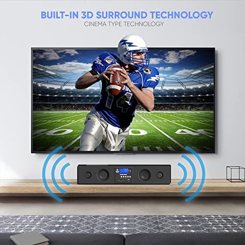 Pyle 3D Surround Bluetooth Soundbar  Sound System Bass Speak