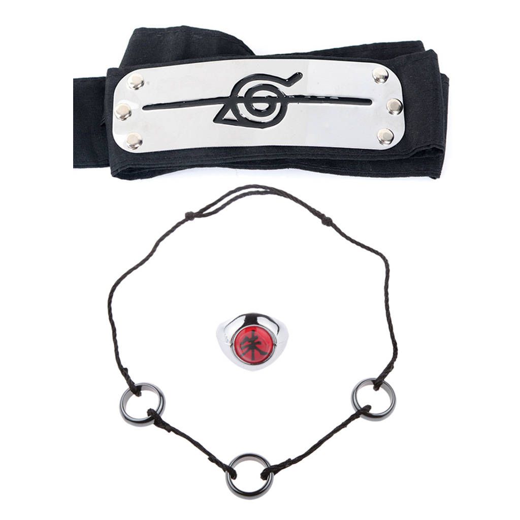 Naruto Uchiha Itachi Akatsuki Ring Loops Necklace Anti Leaf Village