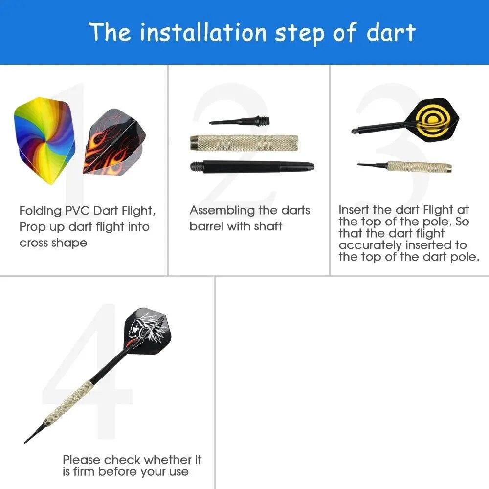 Darts 12 Pieces Darts Plastic Tip Set for Electronic Darts Brass Darts with 30 flights and 100 tips