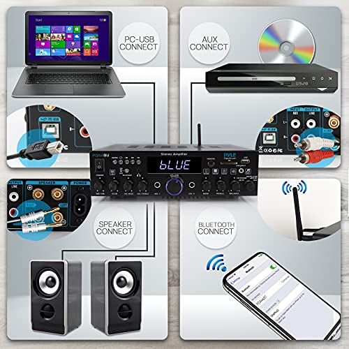 Wireless Bluetooth Home Stereo AmplifierMultiChannel 200 Wat