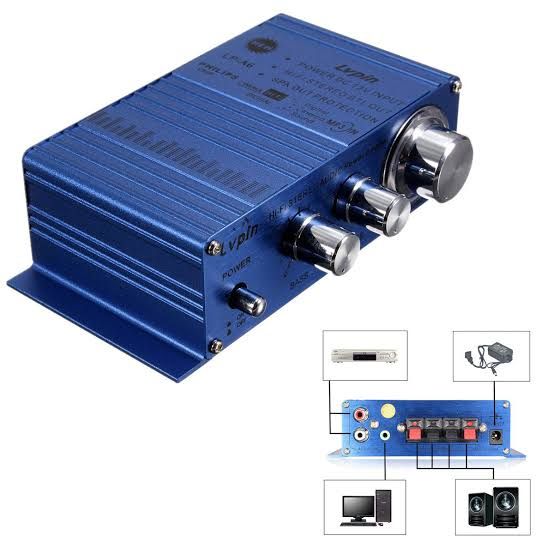LEPY LP-2020 A Digital Mini Hi-Fi Audio Stereo Home Car Amplifier With Power Adapter Black