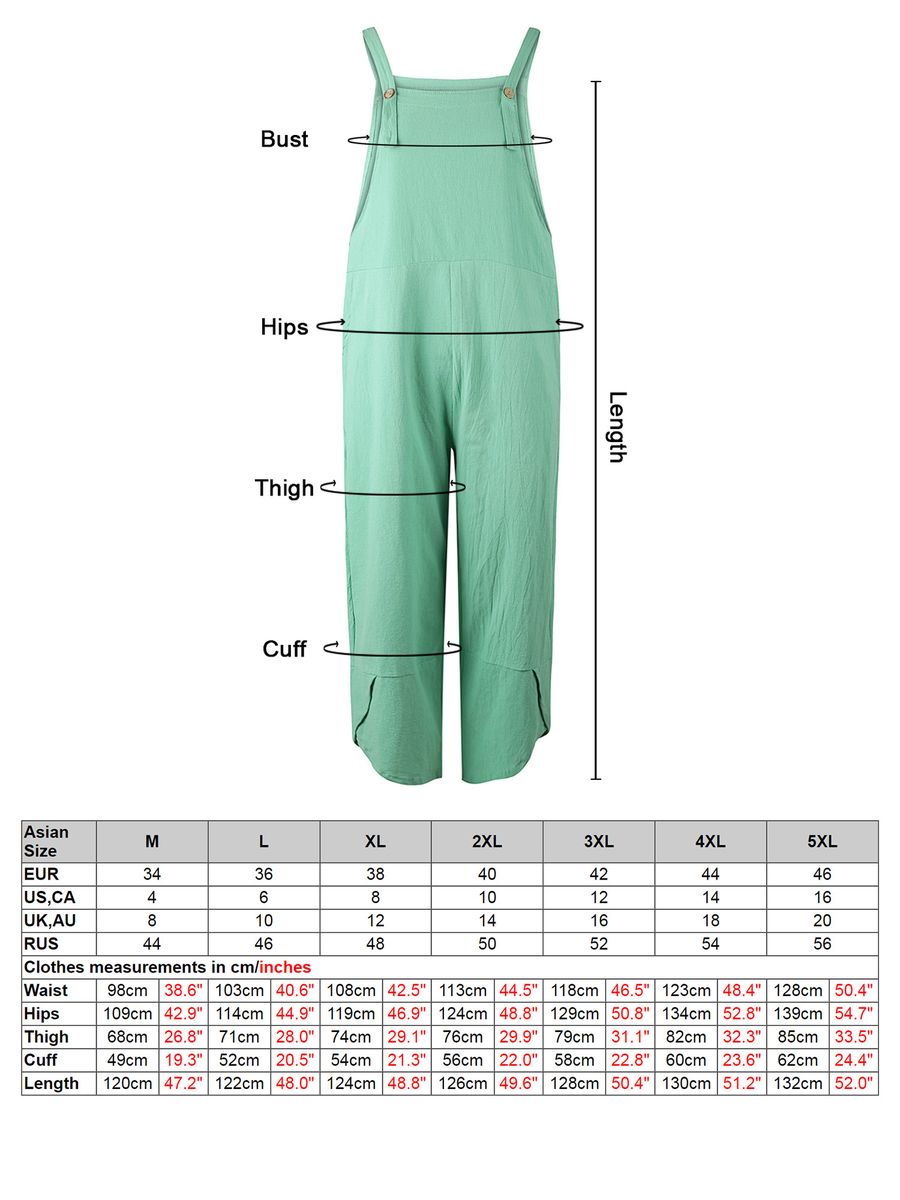 Women Jumpsuit With Pockets Sleeveless Wide Legs Plus Size