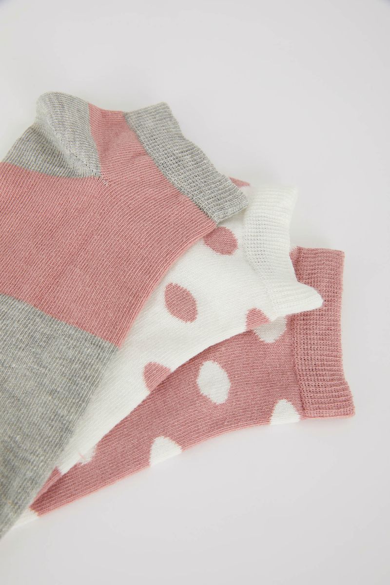 Woman Low Cut 3 Low Cut Socks-Pink
