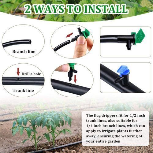 60 Pieces Drip Emitter Garden Flag Irrigation