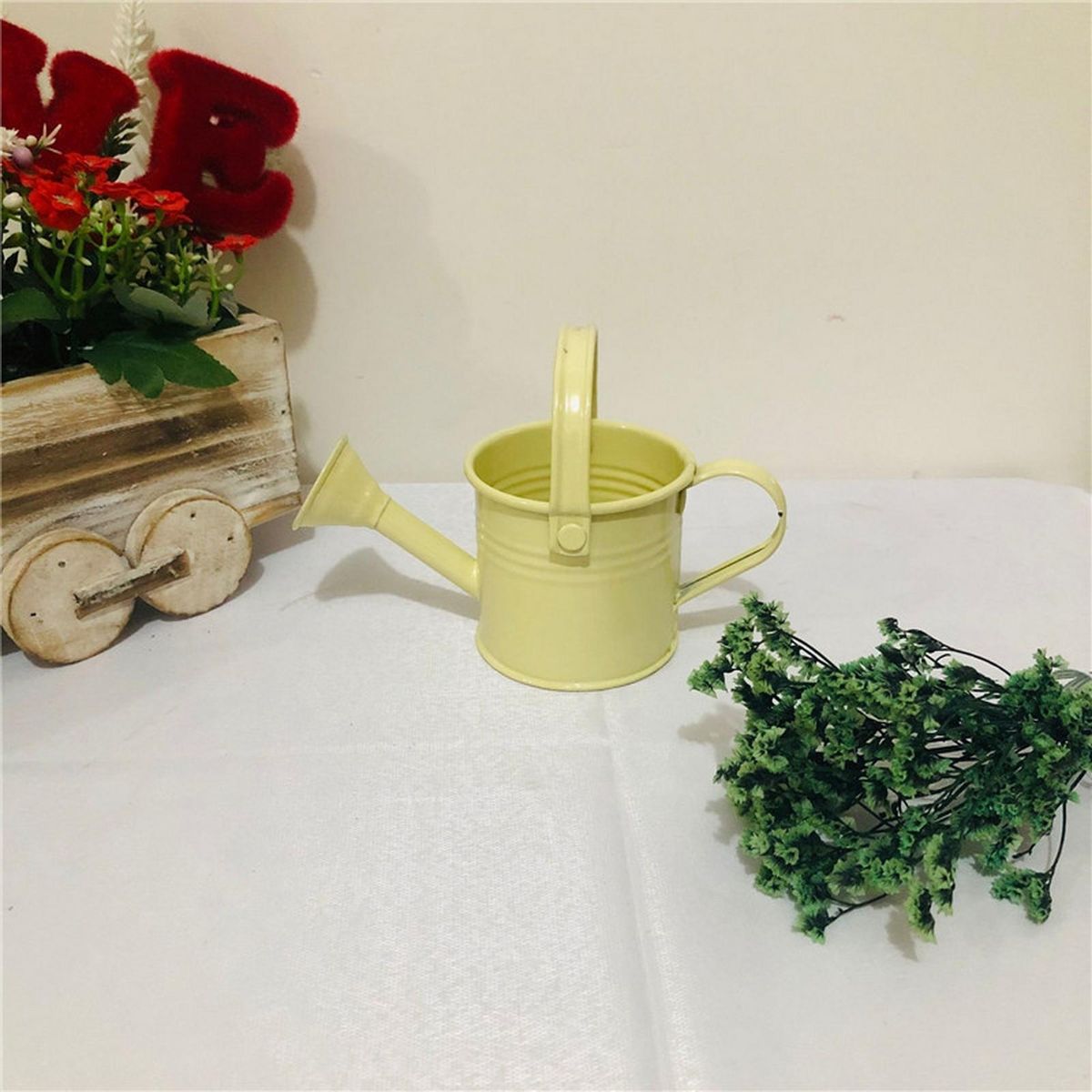 Handle Kettle Flower Planting Pot Watering Can Beige