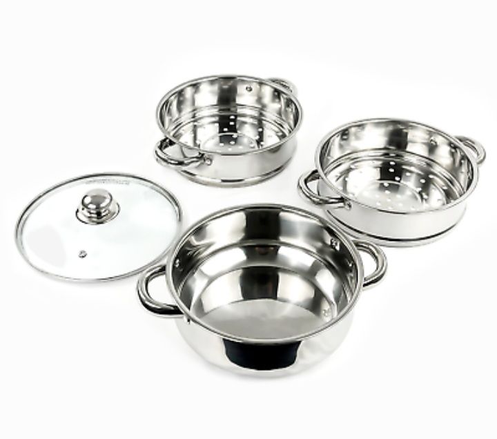 4Pcs Stainless Steel Steamer Pot Set