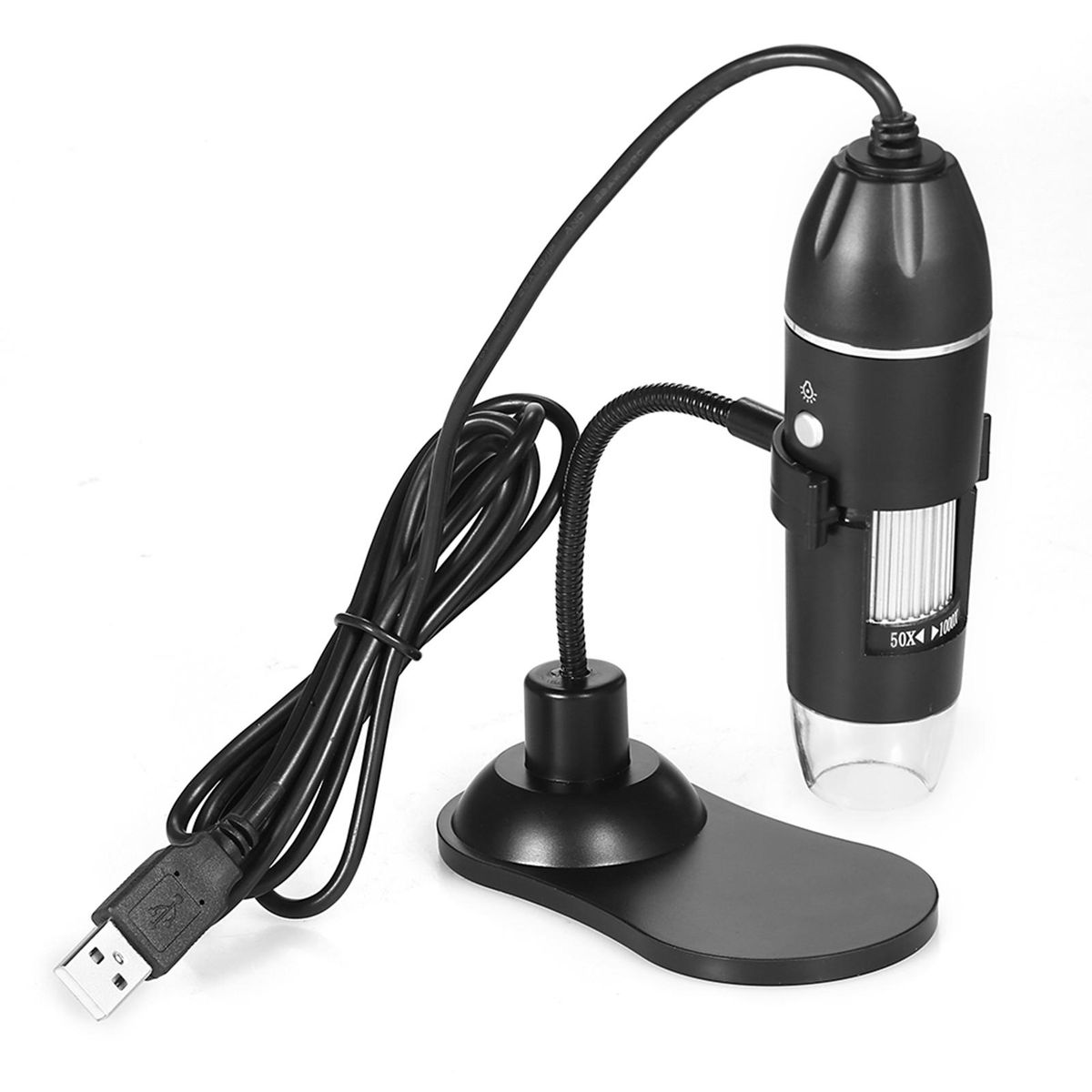 Digital Zoom Microscope USB Handheld & Desktop Magnifier 0.3MP Camera 8-LED Light Magnifying Glass 1000X Magnification for Windows/Mac System with Stand