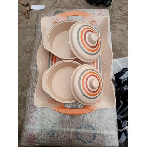 Unbreakable Ceramic Plates Casserole Dinner Set With Tray